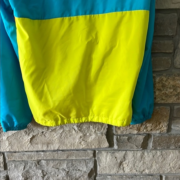 Blackjack Neon Blue, Yellow & Pink Pullover Zip Windbreaker Size Large - Picture 13 of 13